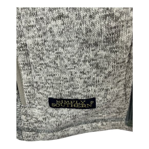 Simply Southern Polyester Fleece knit vest Full Zip Layering Gray Small S - Picture 2 of 7